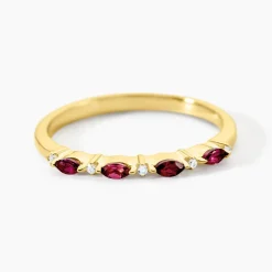 Bague Poem Argent Jaune Rhodolite Oxyde De Zirconium