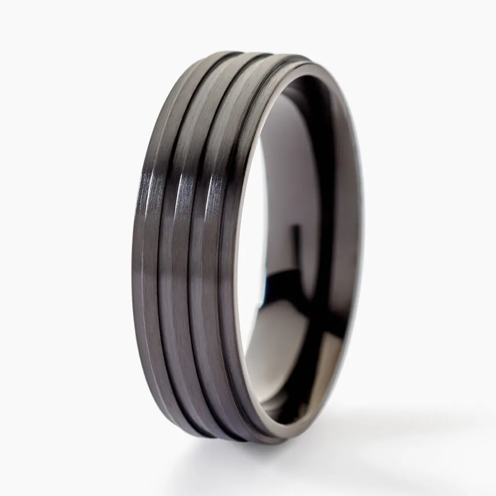 Bague Rico Acier Noir
