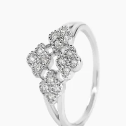 Bague Roseraie Argent Blanc Oxyde De Zirconium