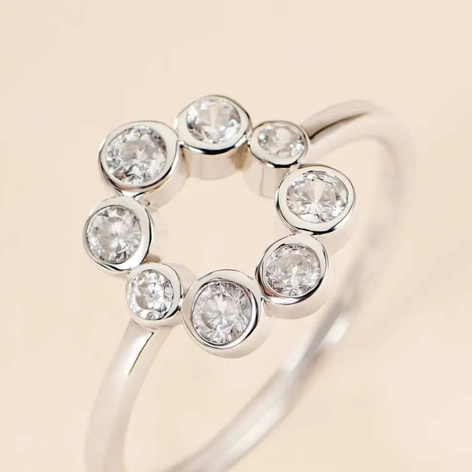 Bague Ryo Argent Blanc Oxyde De Zirconium