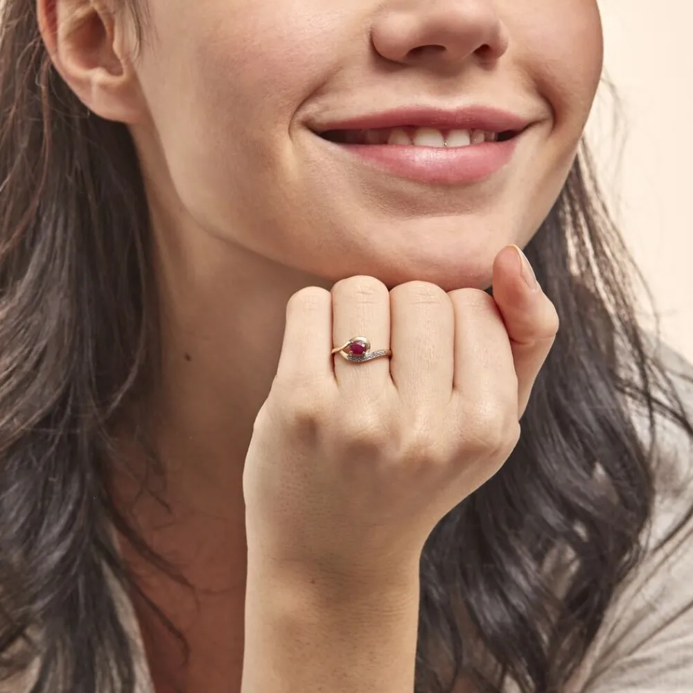 Bague Sagesse Or Jaune Rubis Et Diamant|Marc Orian Discount
