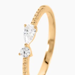 Bague Scintillante Plaqué Or Jaune Oxyde De Zirconium|Marc Orian Best