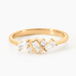 Bague Scintillante Plaqué Or Jaune Oxyde De Zirconium|Marc Orian Hot