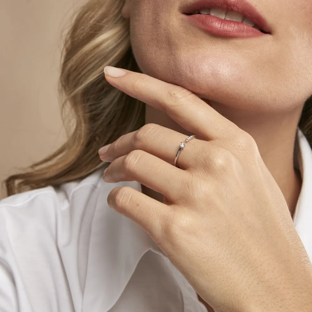 Bague Sherrie Argent Blanc Oxyde De Zirconium|Marc Orian Online