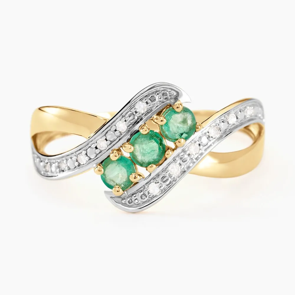 Bague Simma Or Jaune Diamant Et Emeraude|Marc Orian Sale