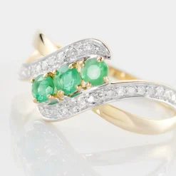 Bague Simma Or Jaune Diamant Et Emeraude|Marc Orian Sale