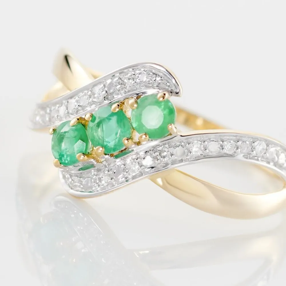 Bague Simma Or Jaune Diamant Et Emeraude|Marc Orian Sale