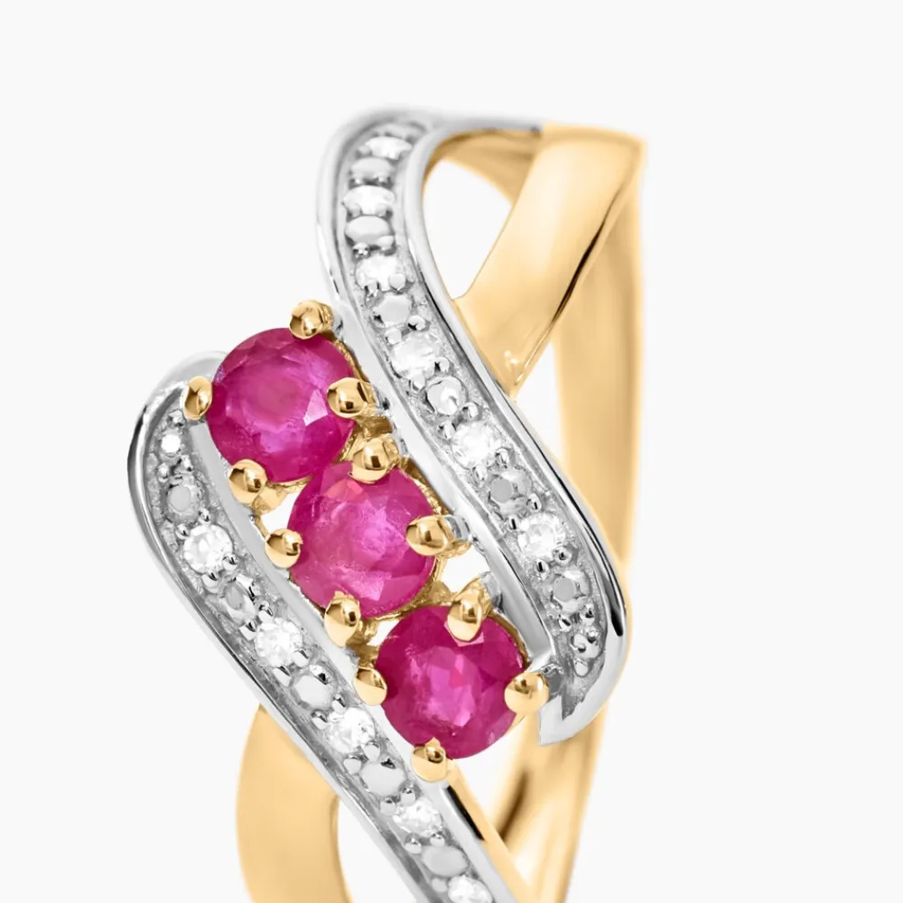 Bague Simma Or Jaune Diamant Et Rubis|Marc Orian