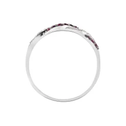Bague Sofia Or Blanc Rubis Et Diamant