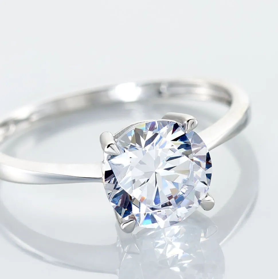 Bague Solitaire Abriel Or Blanc Oxyde De Zirconium