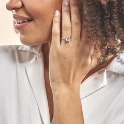 Bague Solitaire Abriel Or Blanc Oxyde De Zirconium