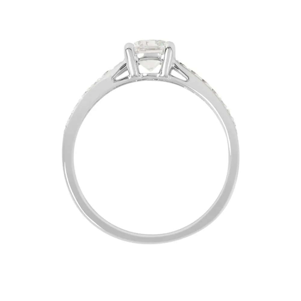 Bague Solitaire Accompagné Aramis Or Blanc Diamant Synthétique|Marc Orian Sale