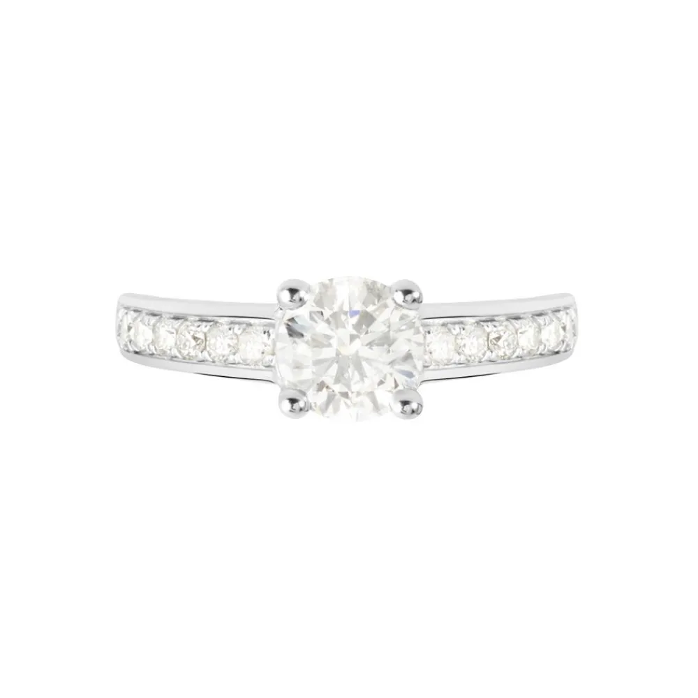 Bague Solitaire Accompagné Aramis Or Blanc Diamant Synthétique|Marc Orian
