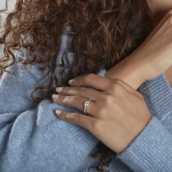 Bague Solitaire Accompagné Aramis Or Blanc Diamant Synthétique|Marc Orian