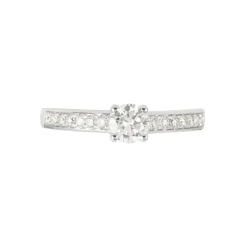 Bague Solitaire Accompagné Aramis Or Blanc Diamant Synthétique|Marc Orian Online