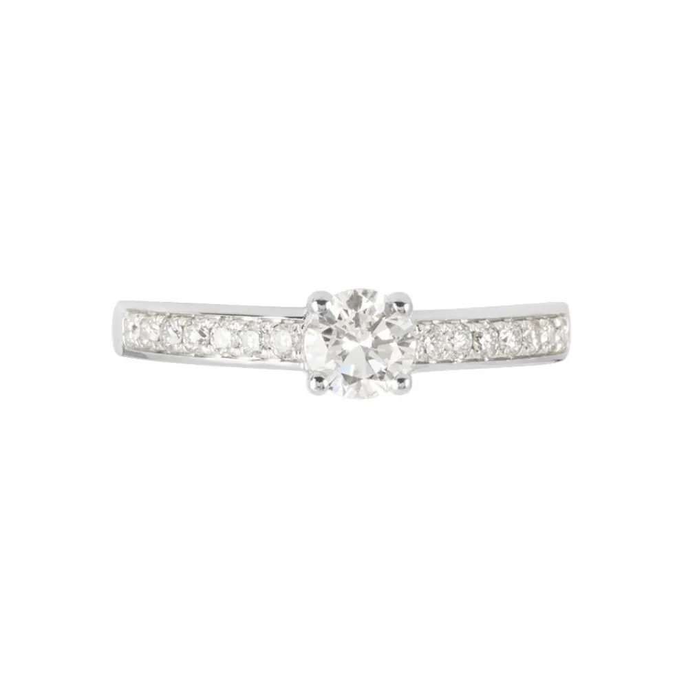 Bague Solitaire Accompagné Aramis Or Blanc Diamant Synthétique|Marc Orian Online