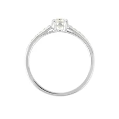 Bague Solitaire Accompagné Aramis Or Blanc Diamant Synthétique|Marc Orian Online