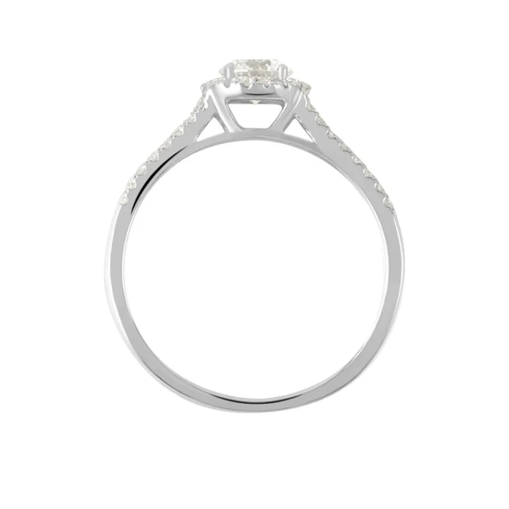 Bague Solitaire Accompagné Sosanna Or Blanc Diamant Synthétique|Marc Orian Outlet