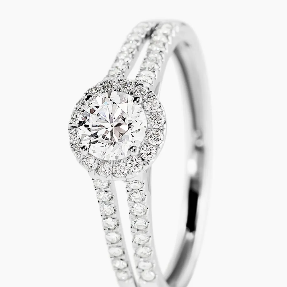 Bague Solitaire Accompagné Sosanna Or Blanc Diamant Synthétique|Marc Orian Outlet