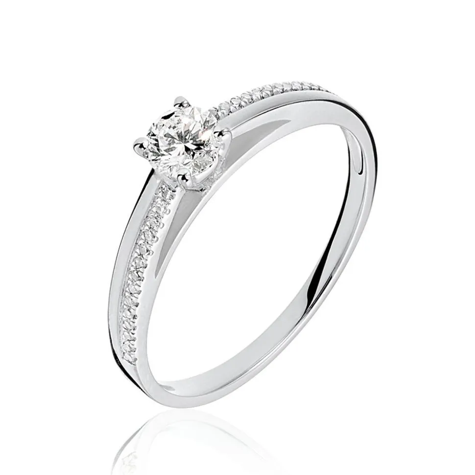 Bague Solitaire Alexandra Or Blanc Diamant