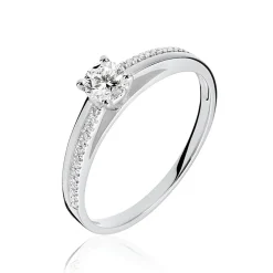 Bague Solitaire Alexandra Or Blanc Diamant