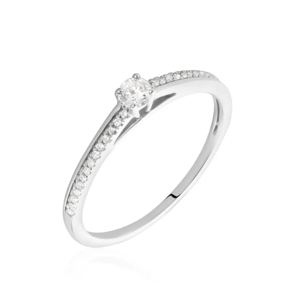 Bague Solitaire Alexandra Or Blanc Diamant|Marc Orian New