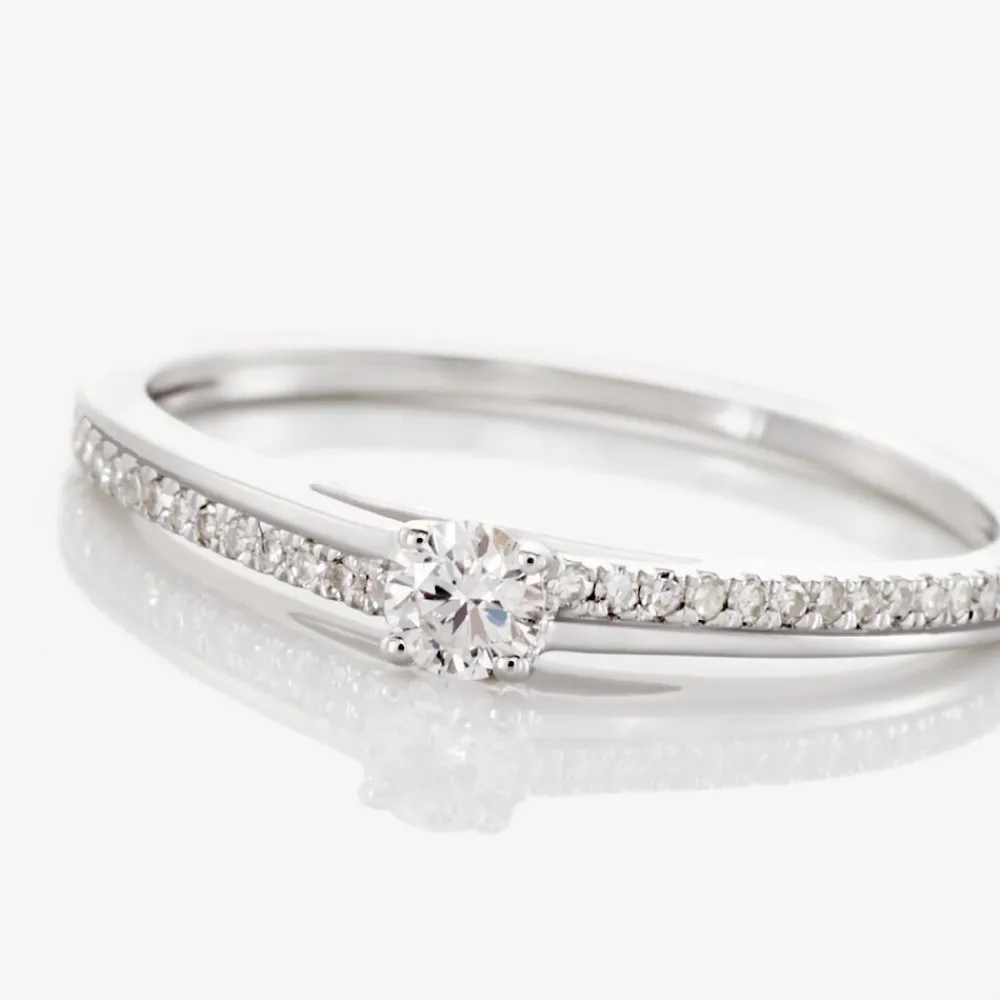 Bague Solitaire Alexandra Or Blanc Diamant|Marc Orian New