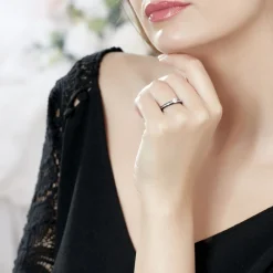 Bague Solitaire Ceramique Argent Blanc Céramique Et Oxyde De Zirconium|Marc Orian