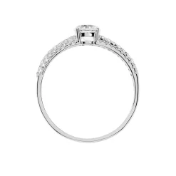 Bague Solitaire Ceridwen 3 Rangs Or Blanc Oxyde De Zirconium|Marc Orian Online