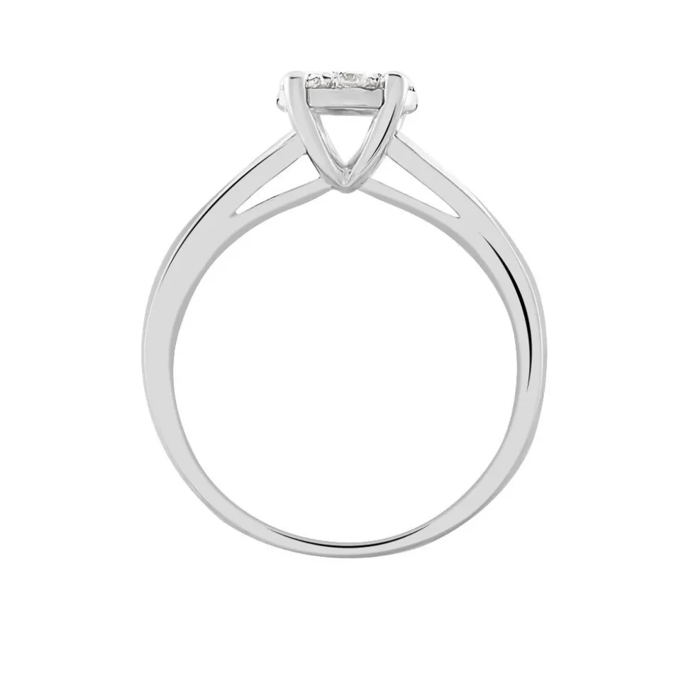 Bague Solitaire Charlene Or Blanc Diamant Synthetique
