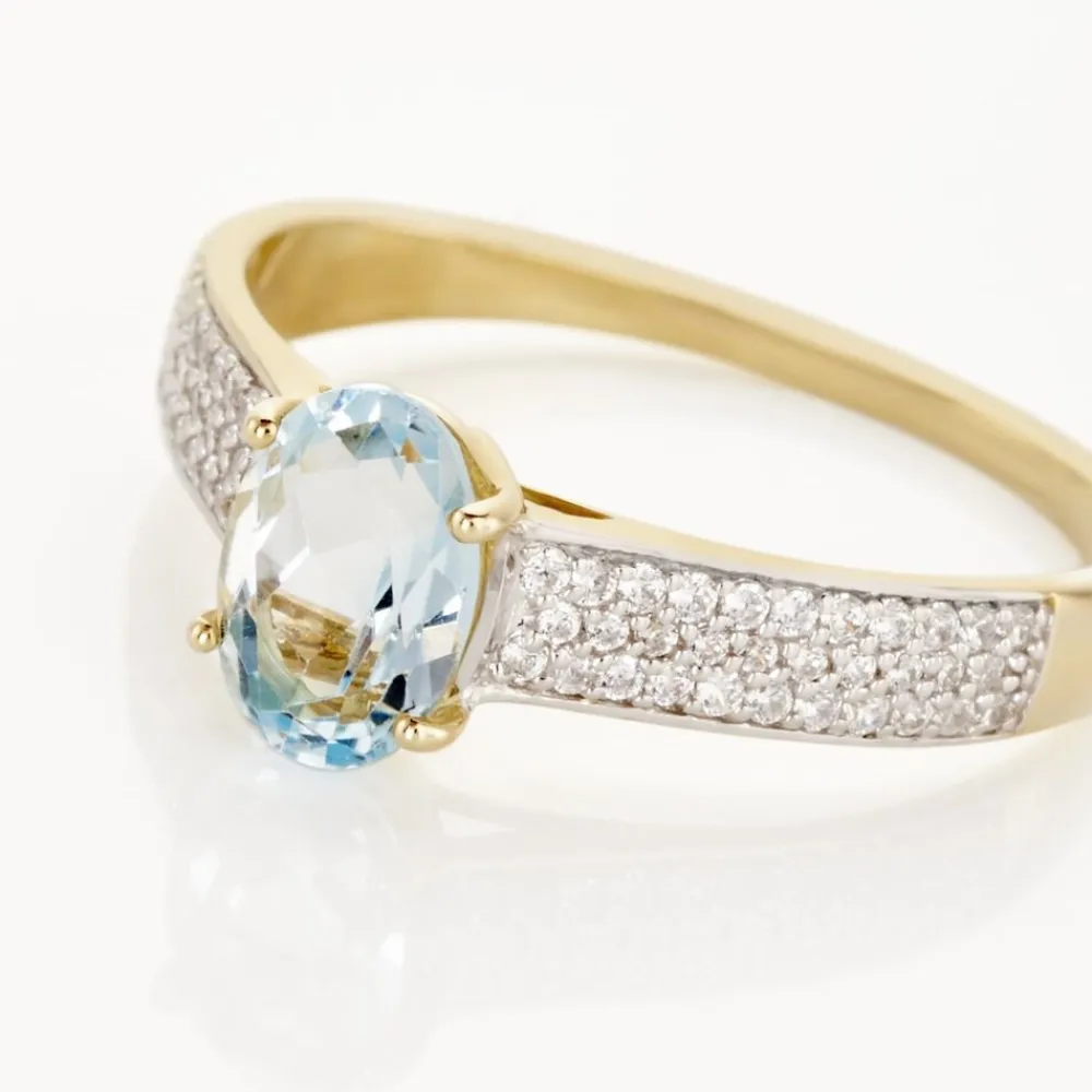Bague Solitaire Crista Or Jaune Topaze Et Oxyde|Marc Orian Hot
