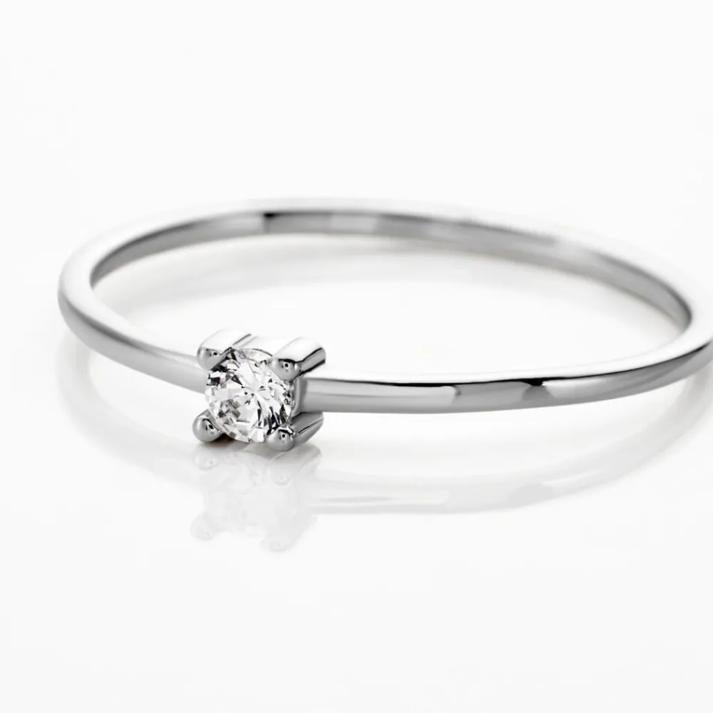 Bague Solitaire 1er Solitaire Argent Blanc Oxyde De Zirconium|Marc Orian Discount
