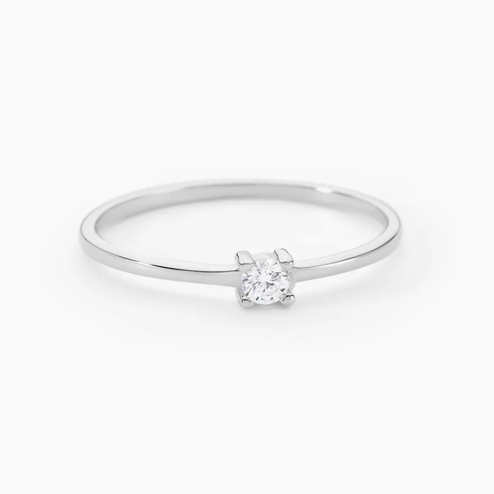 Bague Solitaire 1er Solitaire Argent Blanc Oxyde De Zirconium|Marc Orian Discount