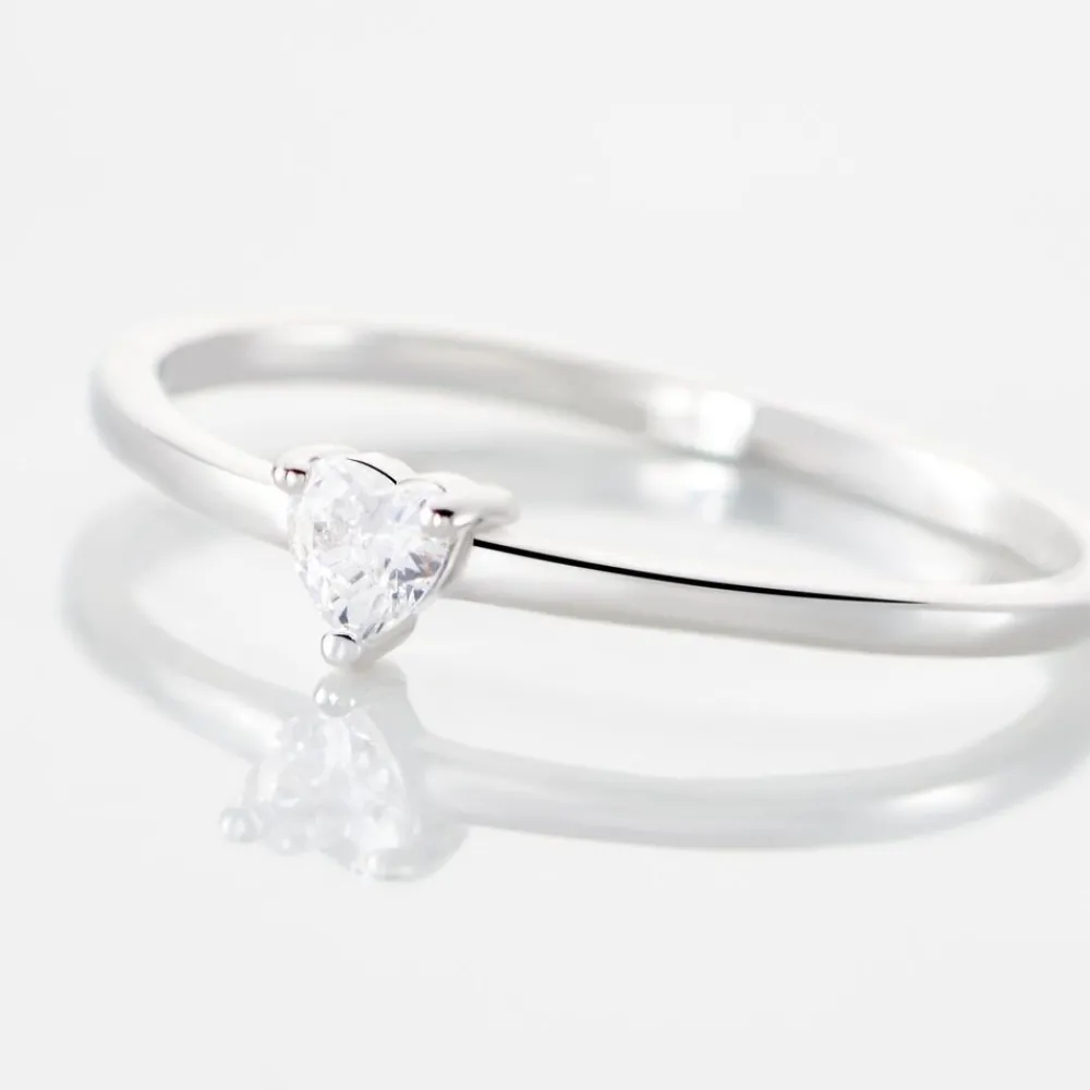 Bague Solitaire 1er Solitaire Argent Blanc Oxyde De Zirconium|Marc Orian New