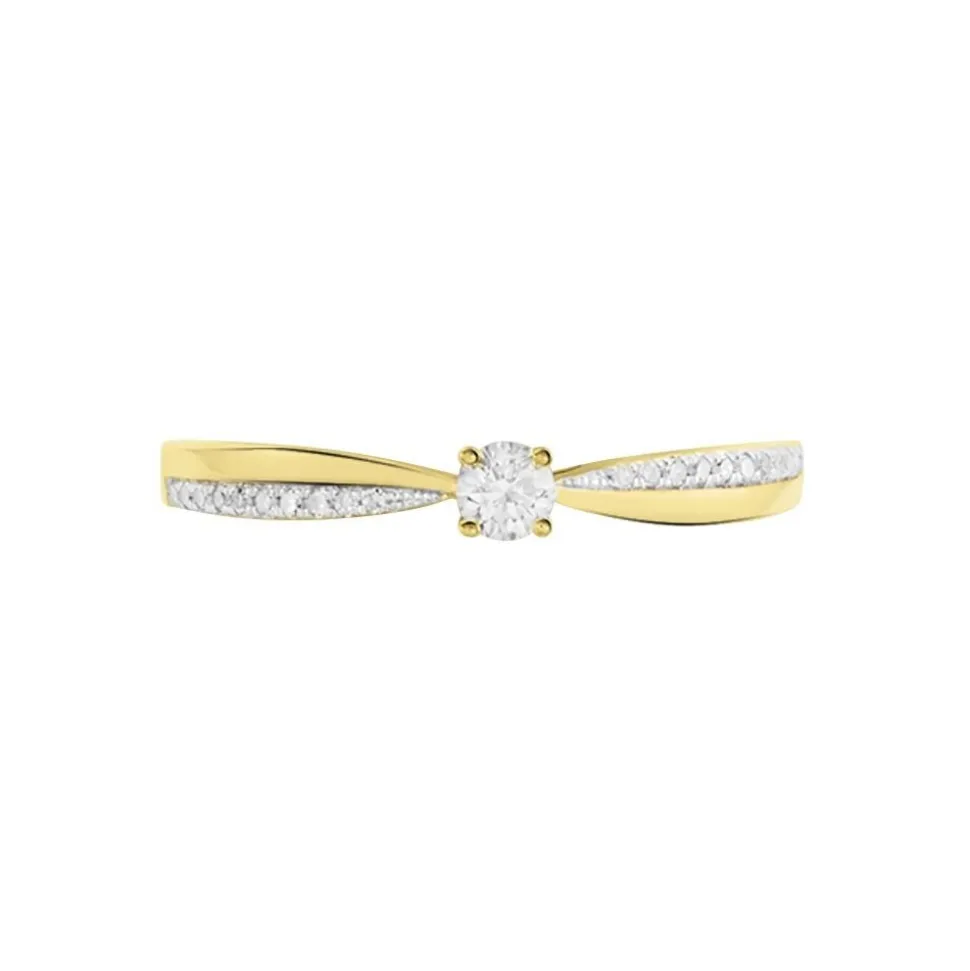 Bague Solitaire Finesse Or Jaune Diamant