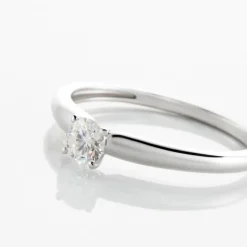 Bague Solitaire Flora Or Blanc Diamant