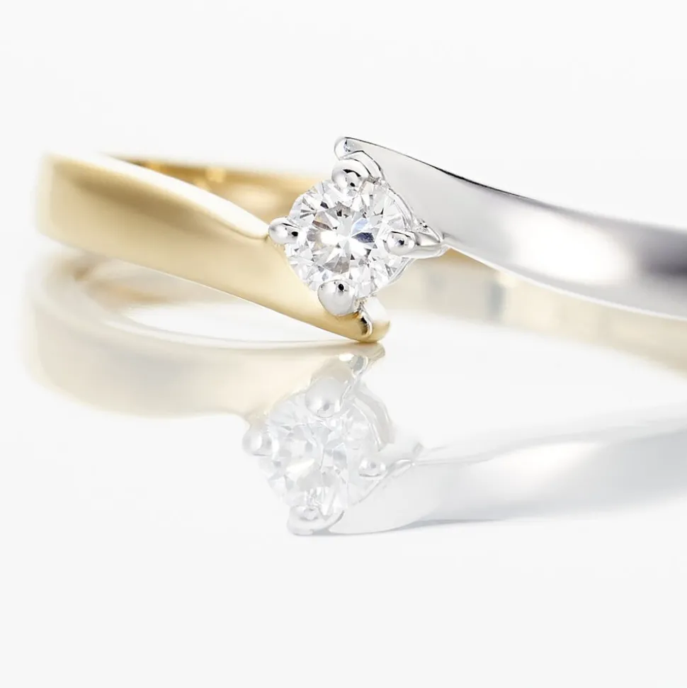 Bague Solitaire Francienne Or Bicolore Diamant