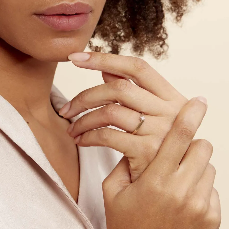 Bague Solitaire Francienne Or Bicolore Diamant