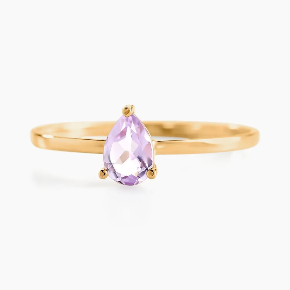 Bague Solitaire Goutte Or Jaune Améthyste|Marc Orian New