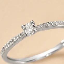 Bague Solitaire Hemera Or Blanc Diamant|Marc Orian