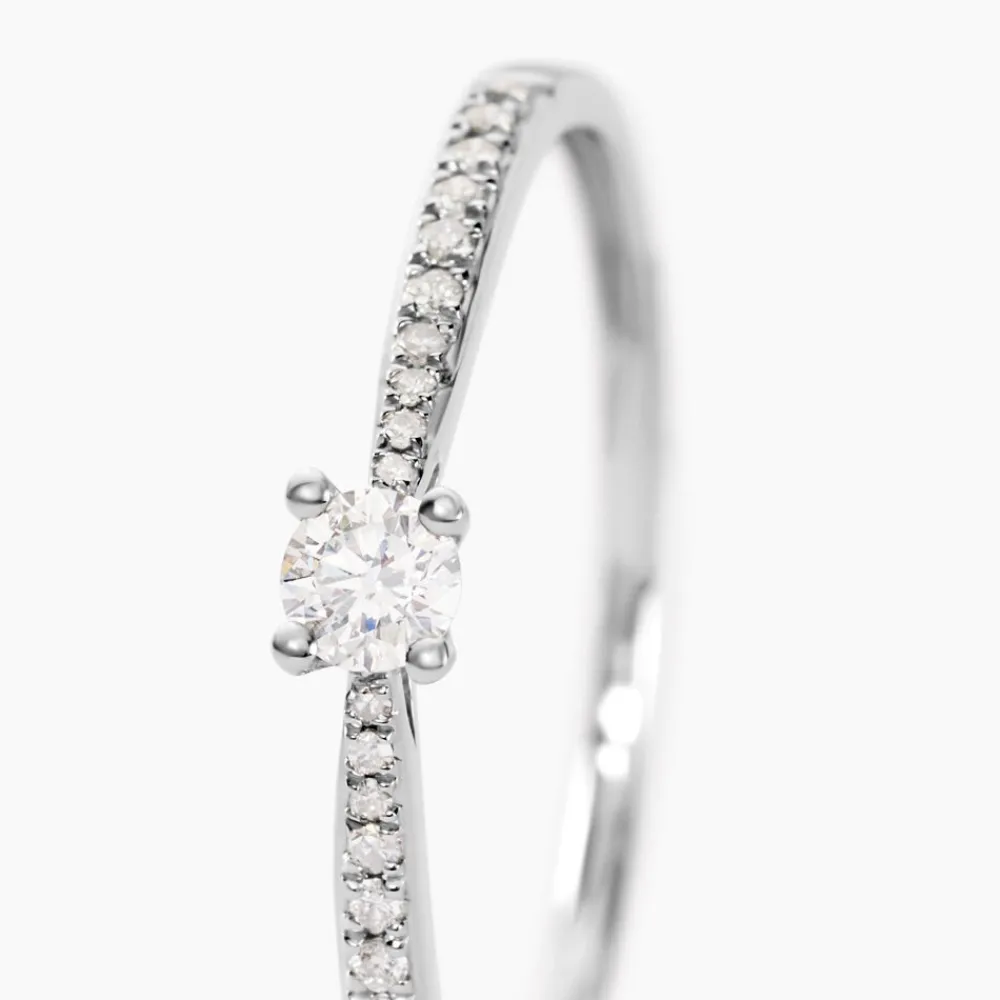 Bague Solitaire Hemera Or Blanc Diamant|Marc Orian