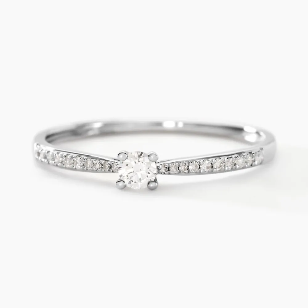 Bague Solitaire Hemera Or Blanc Diamant|Marc Orian