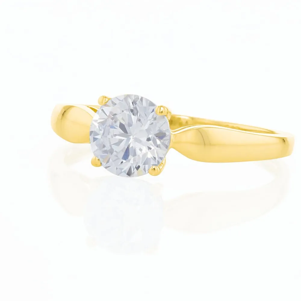 Bague Solitaire Illyana Or Jaune Oxyde De Zirconium|Marc Orian Discount