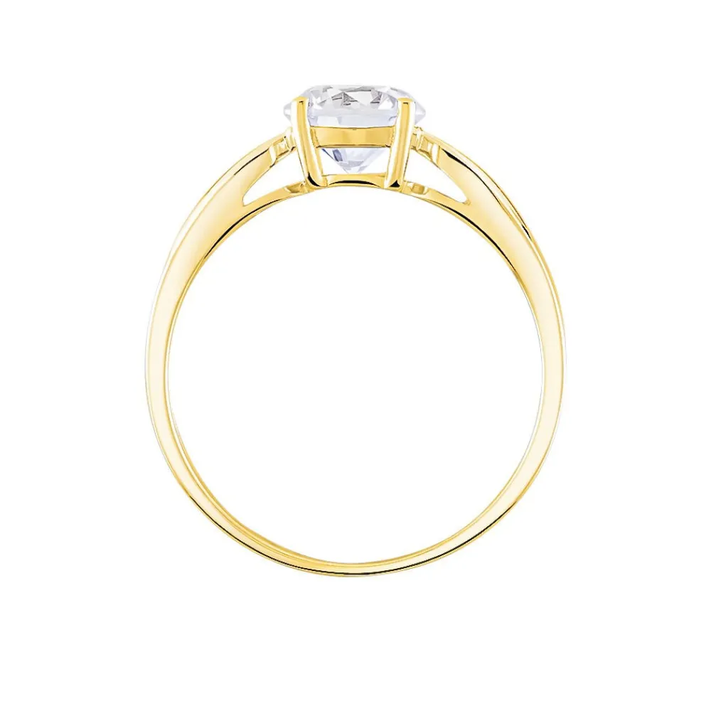 Bague Solitaire Illyana Or Jaune Oxyde De Zirconium|Marc Orian Discount