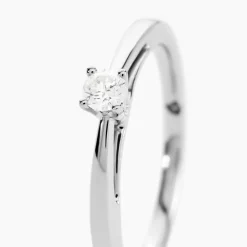 Bague Solitaire Iris Or Blanc Diamant|Marc Orian Online