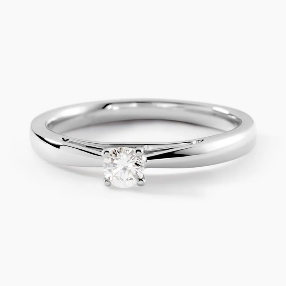 Bague Solitaire Iris Or Blanc Diamant|Marc Orian