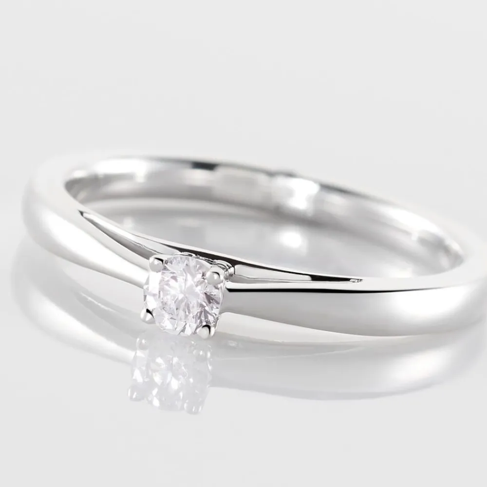 Bague Solitaire Iris Or Blanc Diamant|Marc Orian