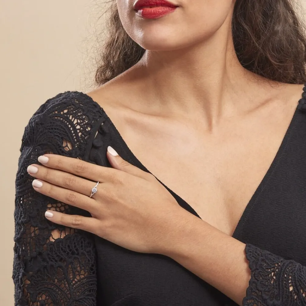 Bague Solitaire Jessa Or Jaune Oxyde De Zirconium|Marc Orian New