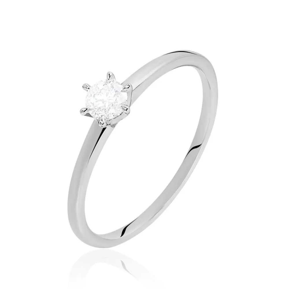 Bague Solitaire Josua Or Blanc Diamant|Marc Orian Discount