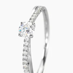Bague Solitaire Kanel Or Blanc Oxyde De Zirconium